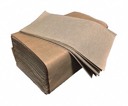 Paper Towel Sheets: Brown, 5 1/4 in Sheet Wd, 9 1/4 in Sheet Lg, 250 Sheets, 16 PK