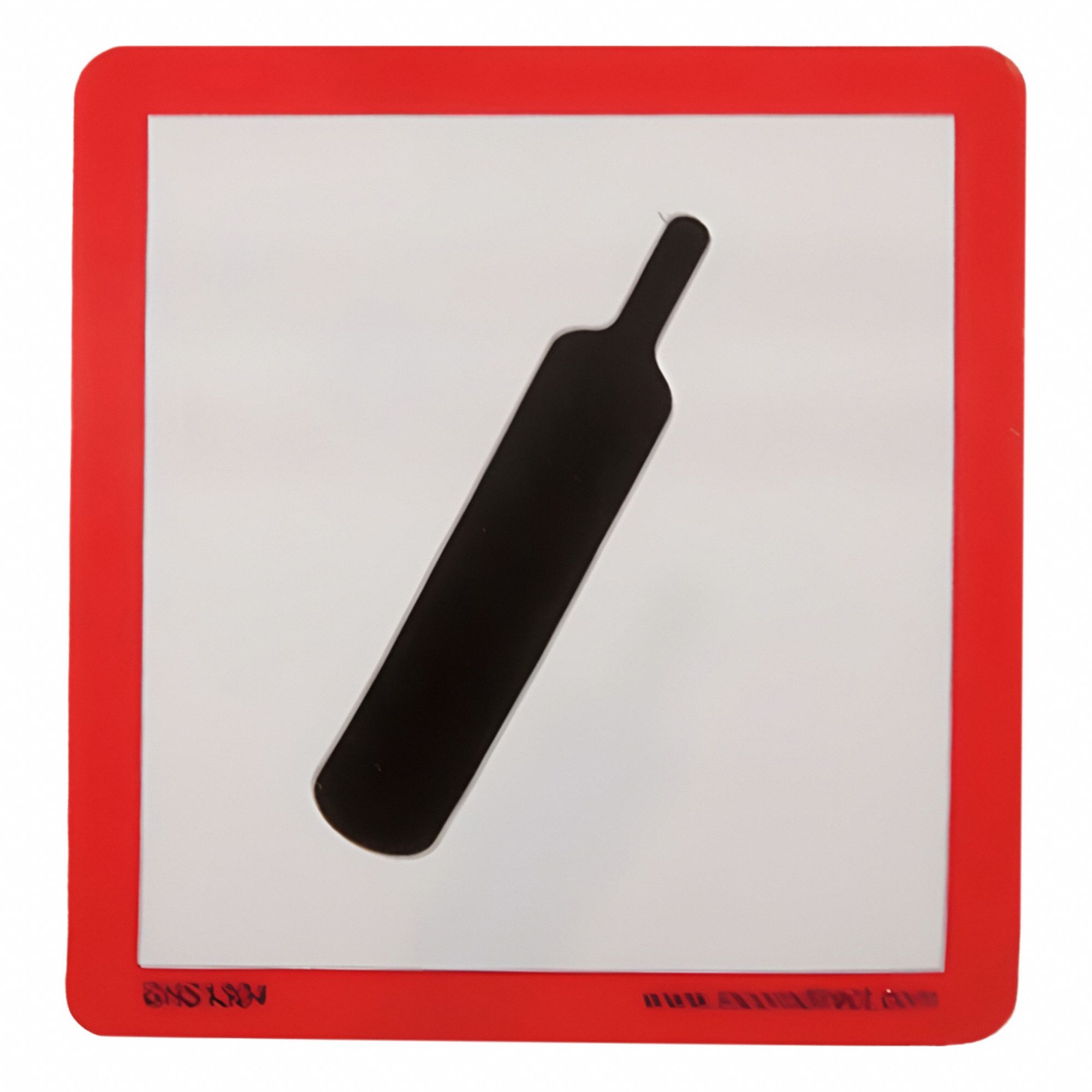 GHS Label: Gas Cylinder Pictogram, Red/White, 2 in Ht, 2 in Wd, 0.0035 in Thick, Square, 500 PK