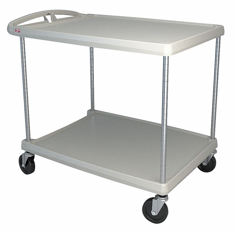 UTILITY CART WITH LIPPED PLASTIC SHELVES, 400 LB LOAD CAPACITY, 37 IN X 27⅝ IN, 4 SWIVEL