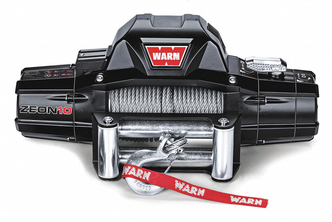 Electric Winch: Pulling, 12V DC, 10, 000 lb 1st Layer Load Capacity, 80 ft Cable Lg, Planetary