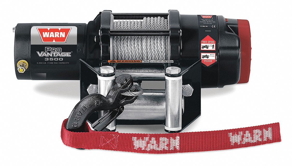 WARN 12VDC Pulling Electric Winch with 5.7 fpm and 3500 lb 1st Layer Load Capacity 29JV04PRO