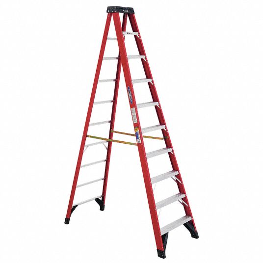 WERNER, 10 ft Ladder Ht, 9 Steps, Stepladder - 29JV25|6310 - Grainger