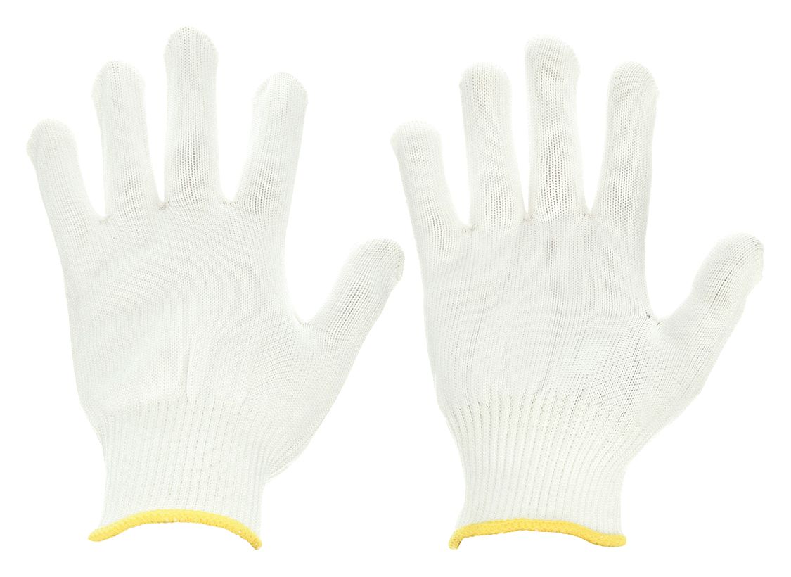 KNIT GLOVES,UNCOATED,PES,S,WHITE,PR