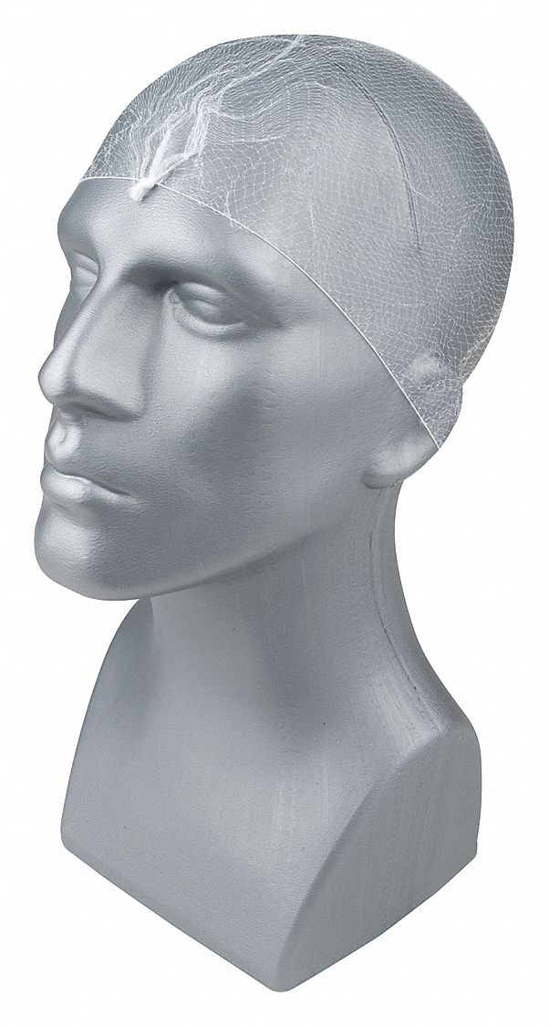 Hairnet: Gen Use, Nylon, Lightweight with Medium Mesh, Medium, Lightweight, White, 144 PK