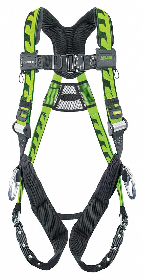 HONEYWELL MILLER Full Body Harness, 400 lb, Green L/XL 29JY40ACA
