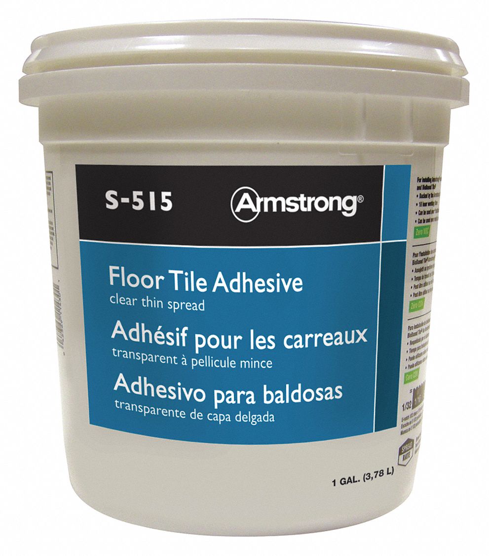 ARMSTRONG Construction Adhesive: Tile Strong, 1 gal, Pail, Cream, 4 PK