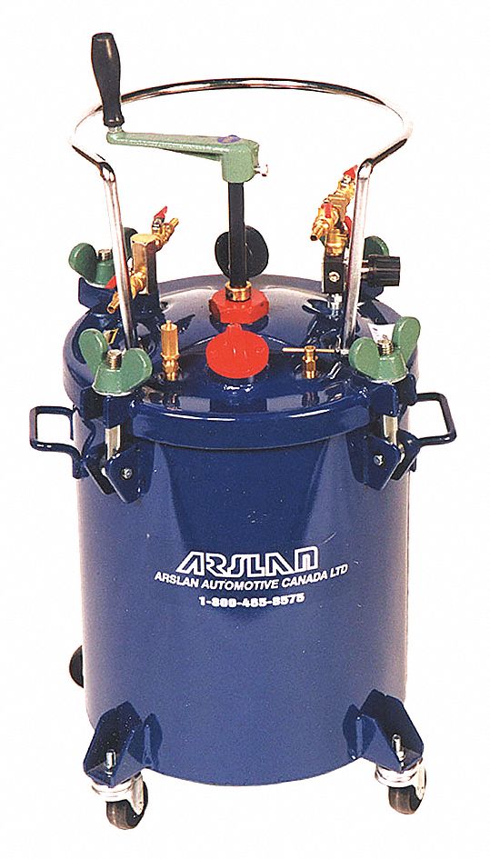 PAINT PRESSURE TANK, AIR LINE CONNECTOR, MANUAL AGITATOR, USE W/ SOLVENT BASE, CAP 30 L, 1/4 IN