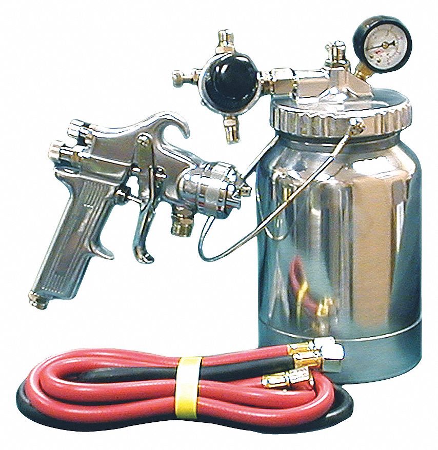 PRESSURE GUN SYSTEM, AIR LINE CONNECTOR, USE W/ SOLVENT BASE, CAP 1 QT, 4 FT, 1/4 IN CONNECTOR,