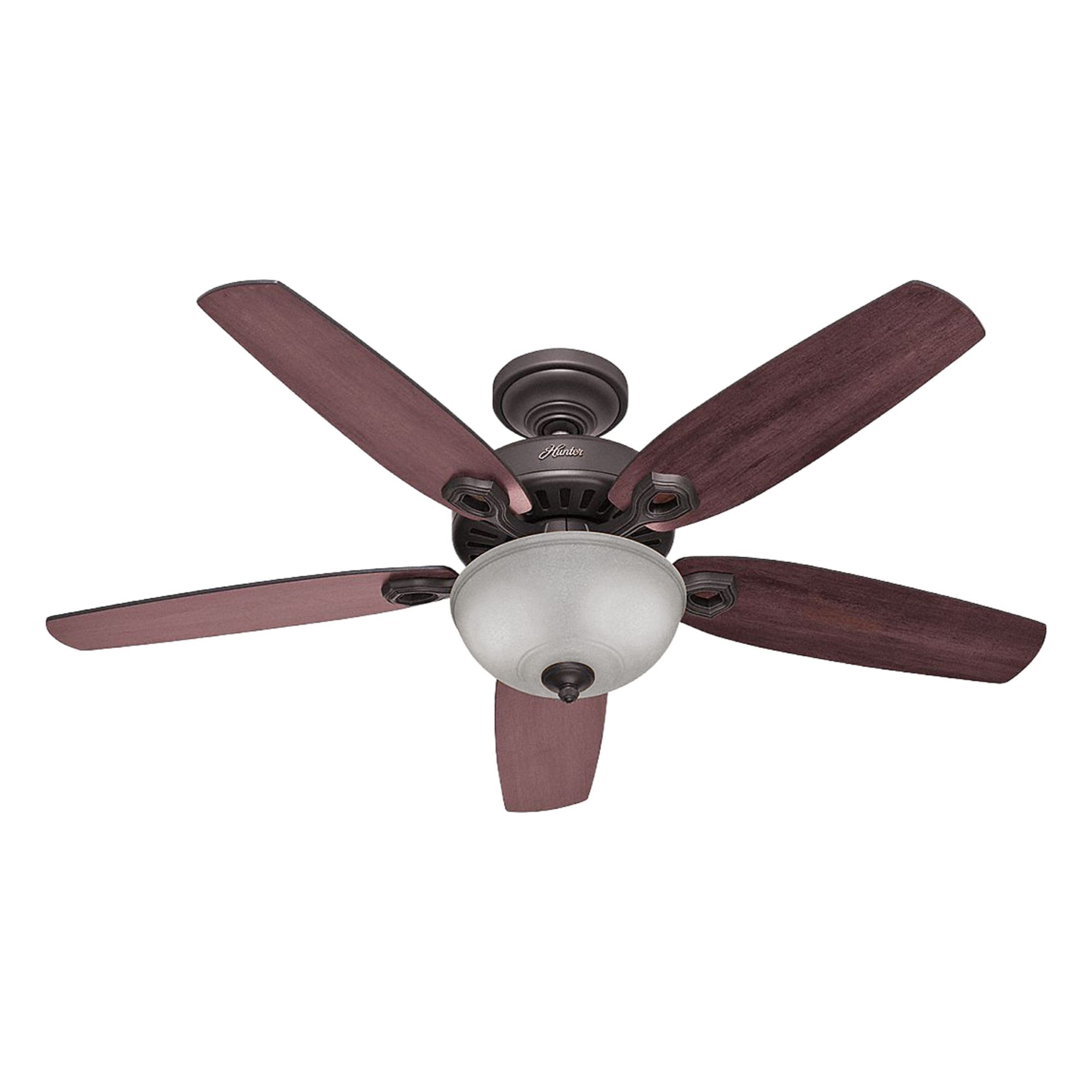 HUNTER, 52 in Blade Dia, Brazilian Cherry/Stained Oak, Ceiling Fan