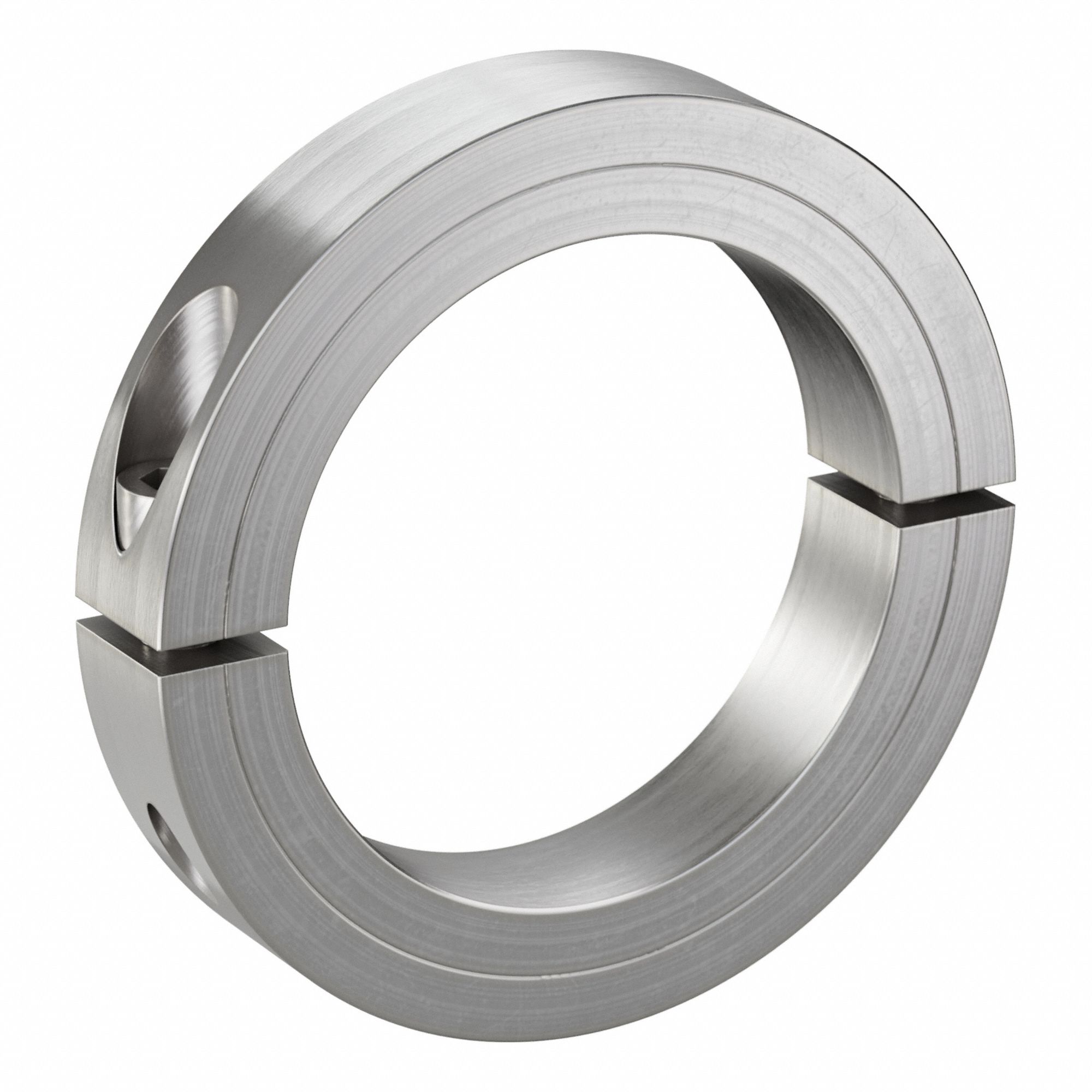 Shaft Collar: 2-Piece, Inch, Round, Clamp On, 3 3/8 in Bore Dia, 303