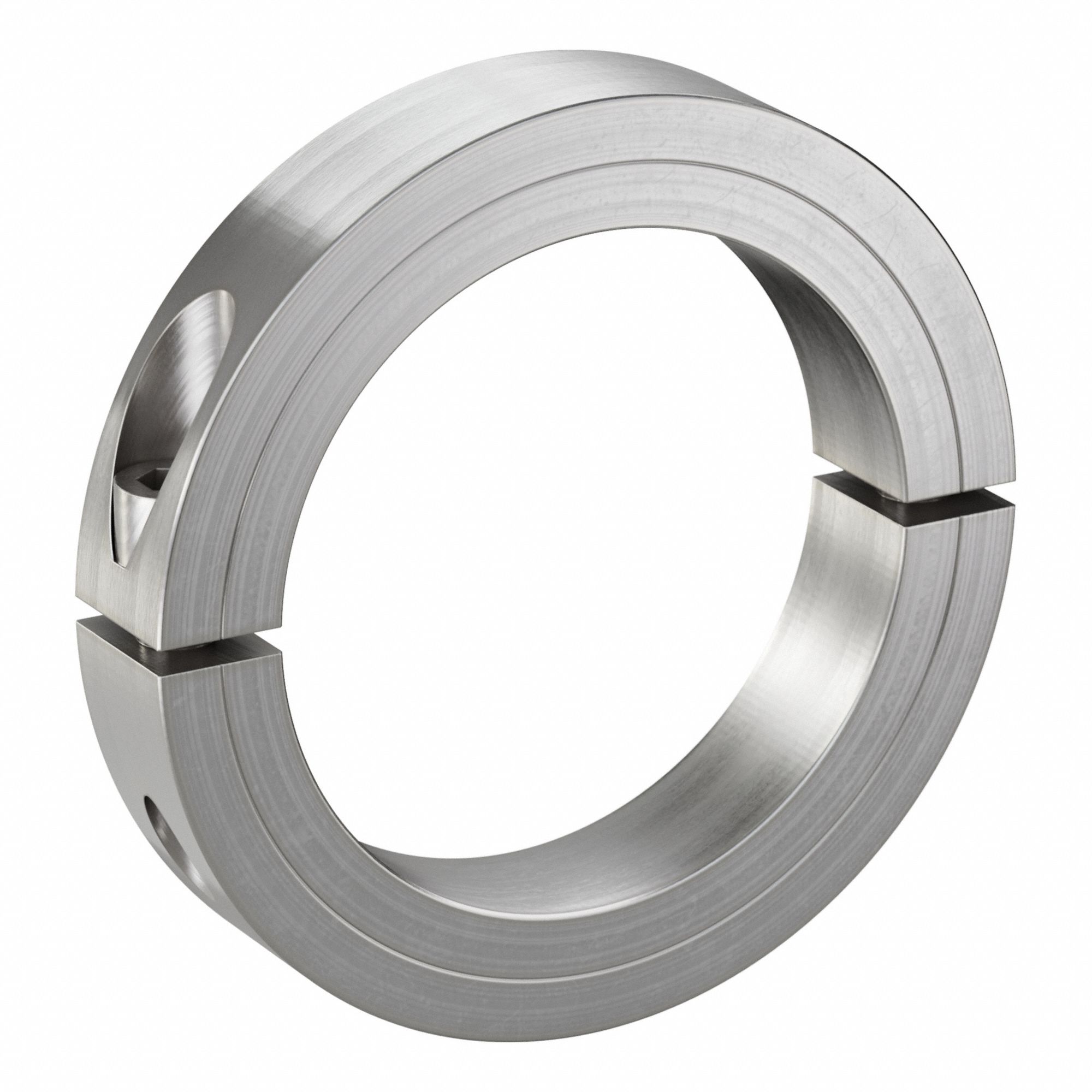 Shaft Collar: 2-Piece, Inch, Round, Clamp On, 3 7/16 in Bore Dia, 303