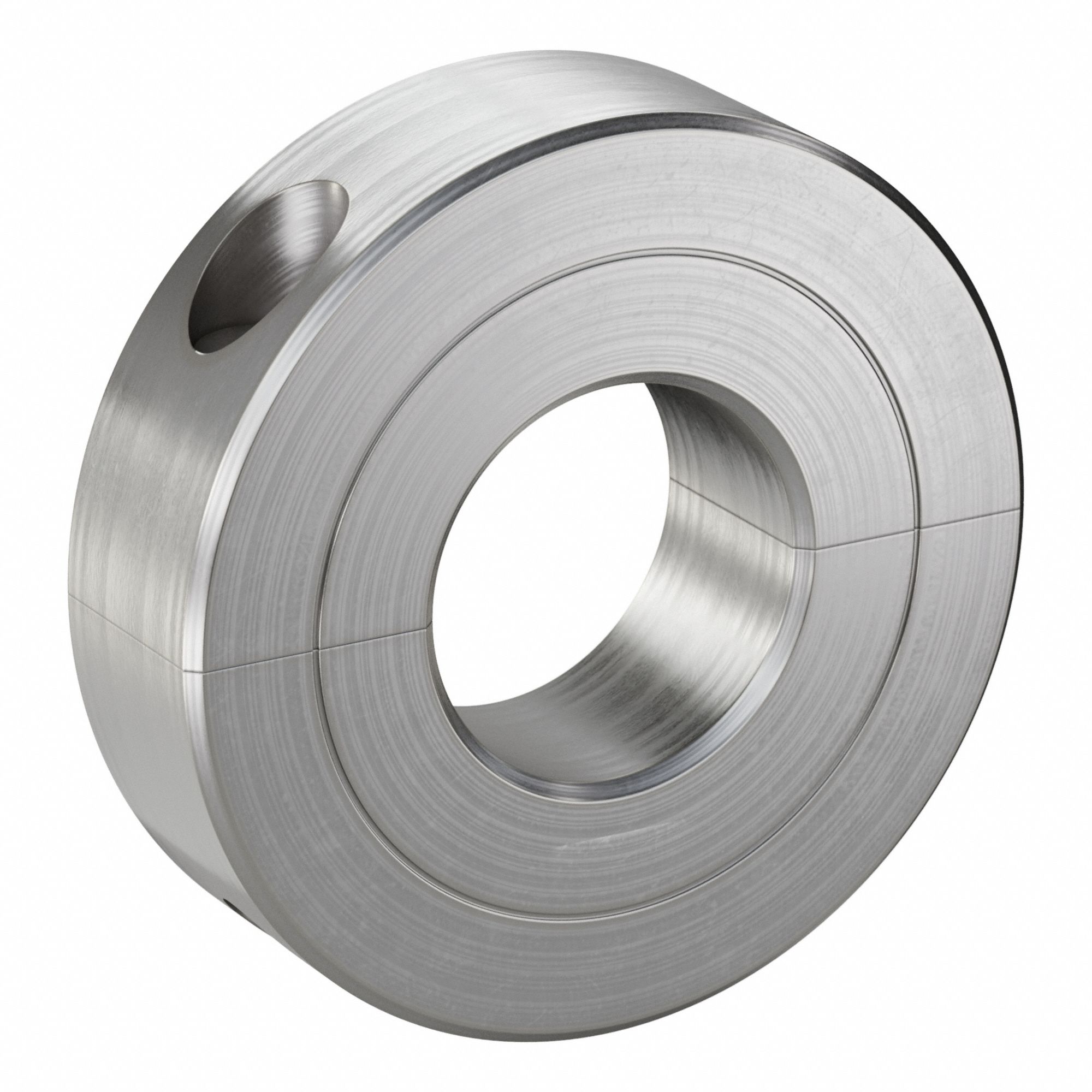 Shaft Collar: 2-Piece, Inch, Round, Clamp On, 3/4 in Bore Dia, Stainless Steel