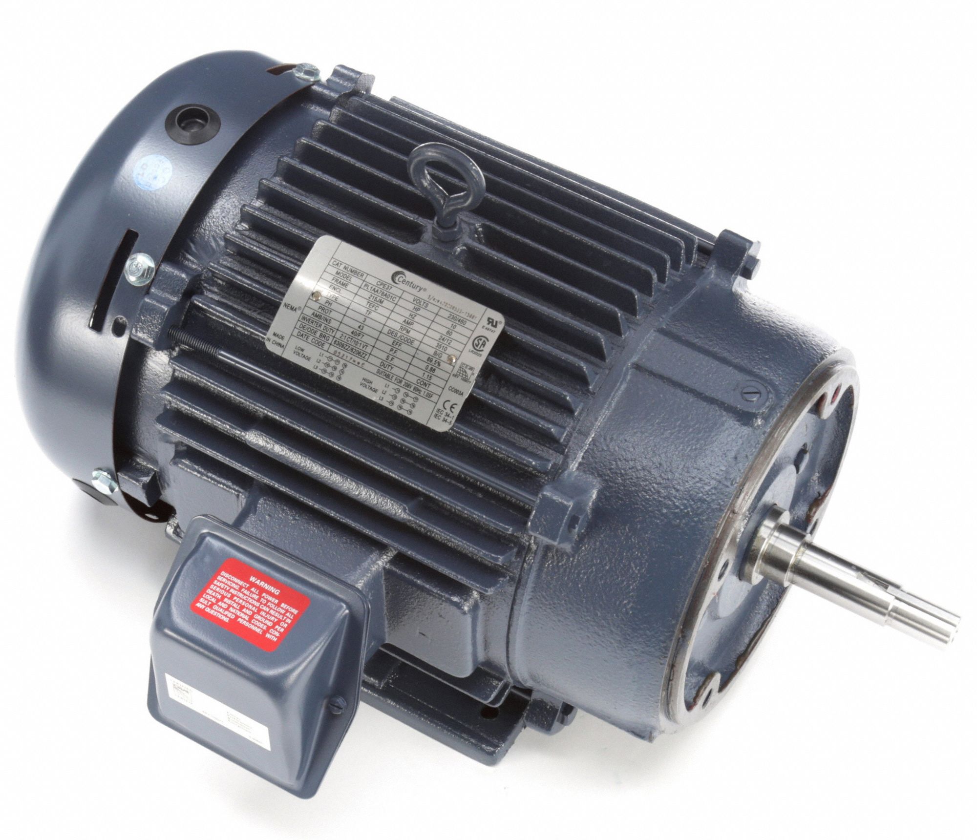 CENTURY 10 HP CloseCoupled Pump Motor,3Phase,3510 Nameplate RPM,208