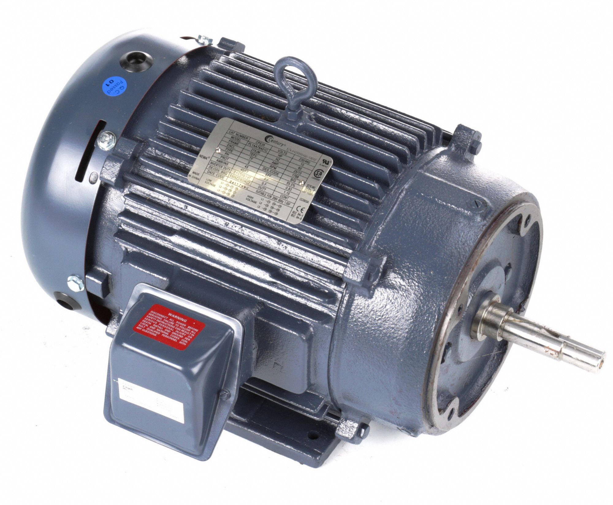 CENTURY 10 HP CloseCoupled Pump Motor,3Phase,1768 Nameplate RPM,208230/460 Voltage,215JM