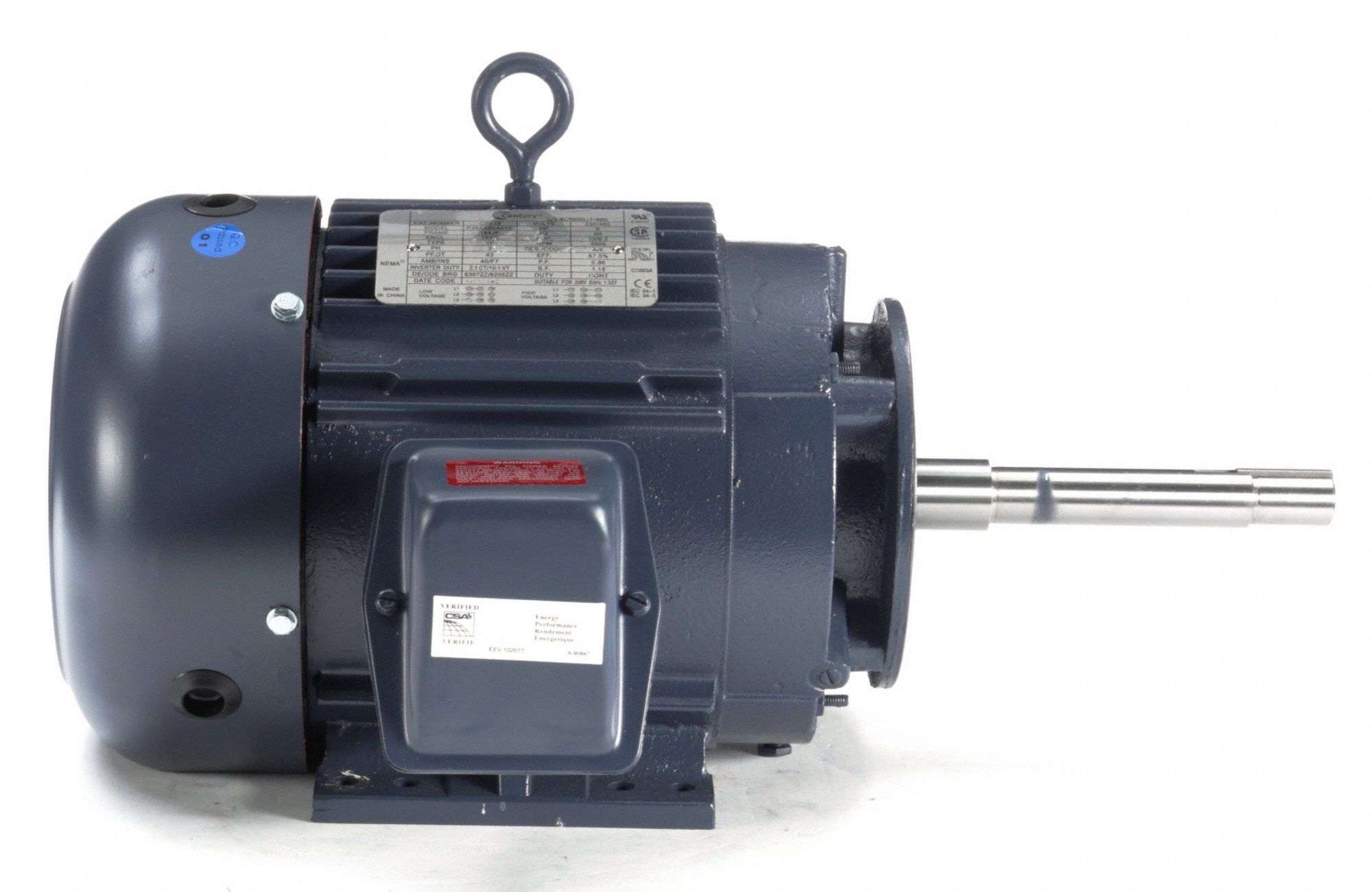 CENTURY 5 HP CloseCoupled Pump Motor,3Phase,3505 Nameplate RPM,208230/460 Voltage,184JP