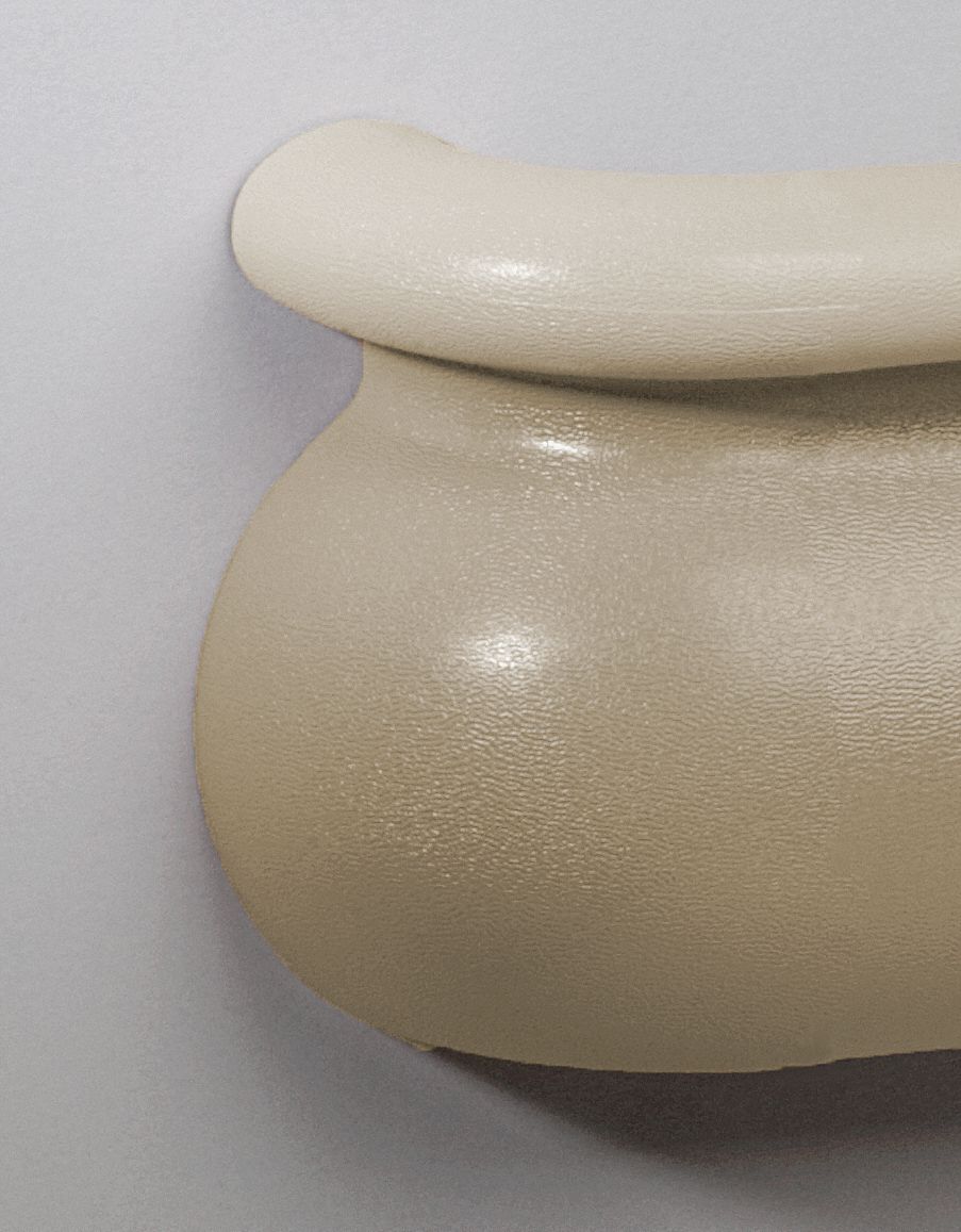 Handrail Return: PVC, Tan, Not Ligature Resistant, BR-600, 3 3/16 in Overall Lg