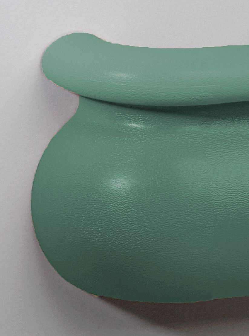 Handrail Return,  Left,  Teal,  Vinyl