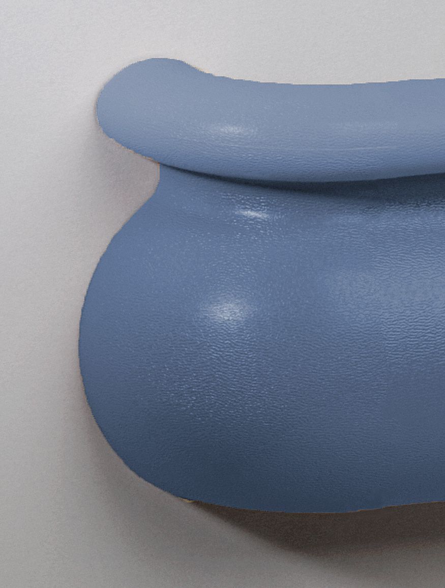 Handrail Return, Left, Windsor Blue, Vinyl