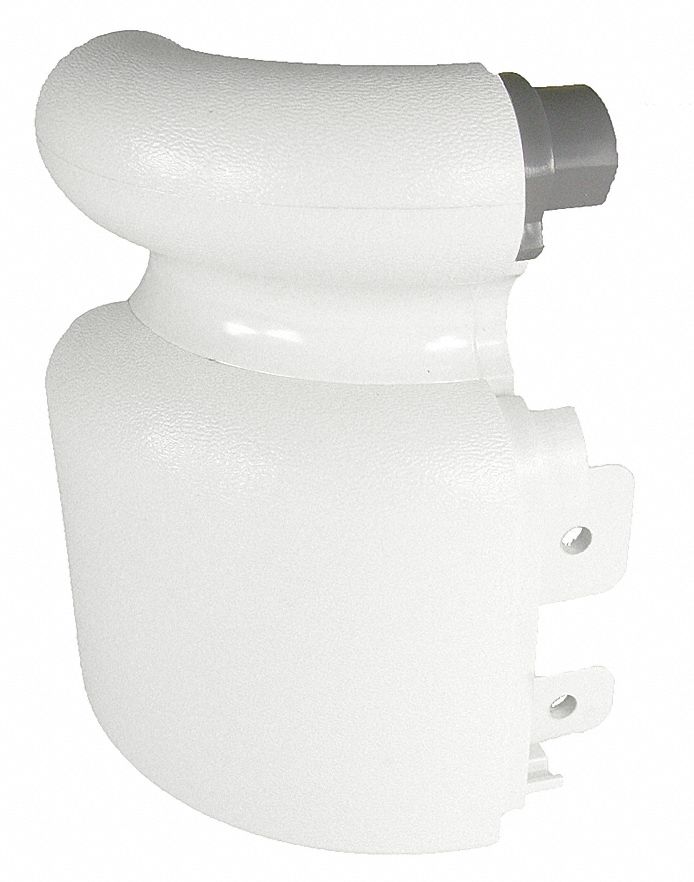 Handrail Return: PVC, Silver Gray, Not Ligature Resistant, BR-400, 3 1/8 in Overall Lg