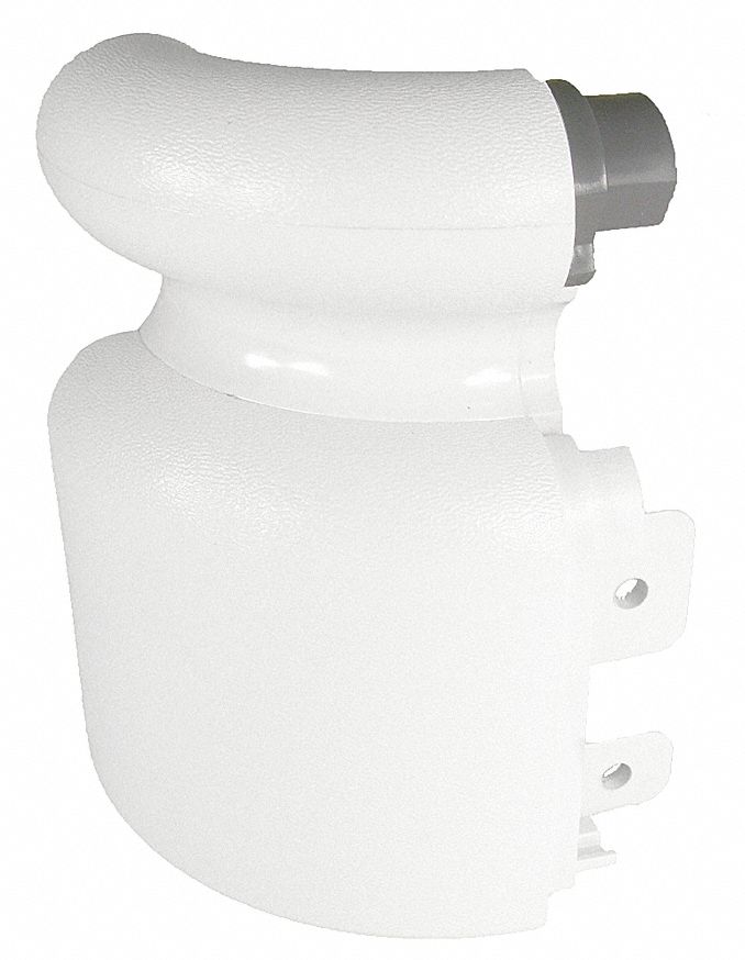 Handrail Return: PVC, Linen White, Not Ligature Resistant, BR-400, 3 1/8 in Overall Lg