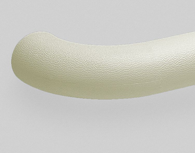 Handrail Return: Left-Hand Return, PVC, Eggshell, Round, 1 1/2 Inch