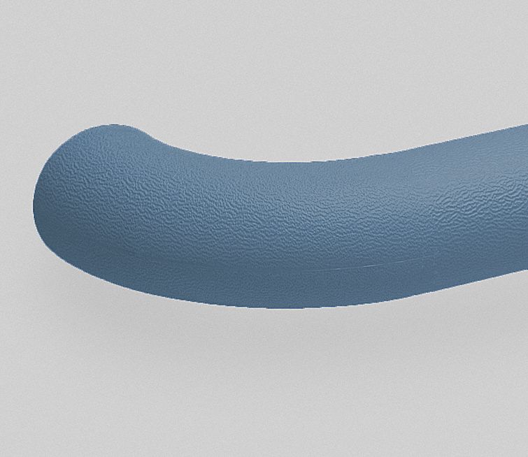 Handrail Return: Left-Hand Return, PVC, Windsor Blue, Round, 1 1/2 Inch