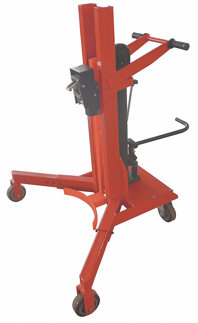 DRUM TRUCK, RED, 37 IN D X 45 IN W X 49 IN H, STEEL, POWDER COATED FINISH, 1 YEAR WARRANTY