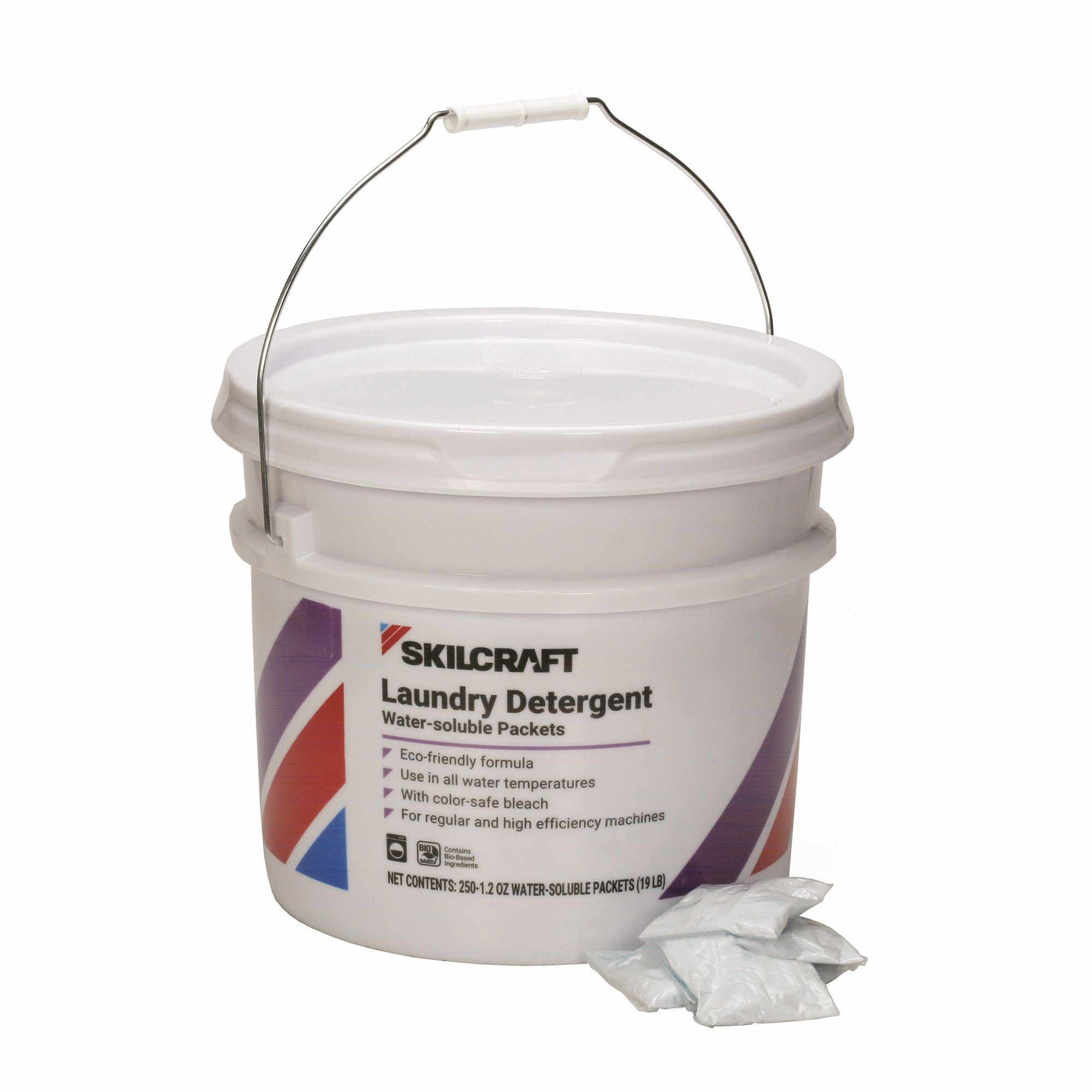 Laundry Detergent: Laundry Detergent/Laundry Detergent with Bleach, Bucket, 250 ct