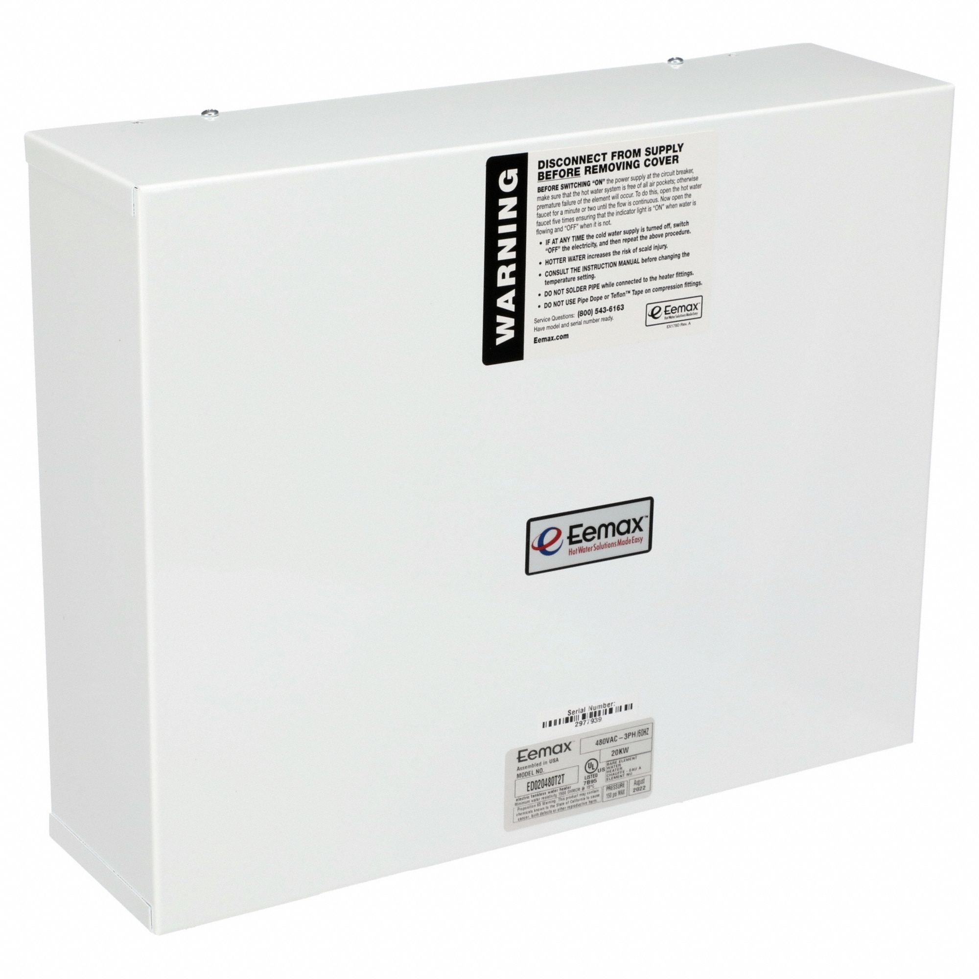 EEMAX, Indoor, 20,000 W, Electric Tankless Water Heater 29PH83