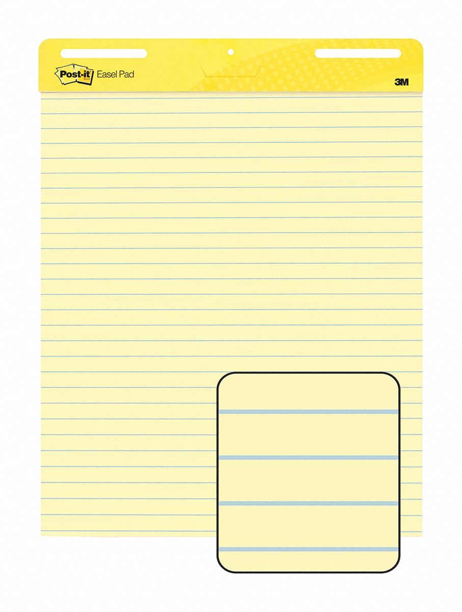 29PK87 - Easel Pad 1 in Ruled Yellow 25in x 30in