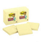 SUPER STICKY NOTES,3X3 IN,YELLOW,PK12