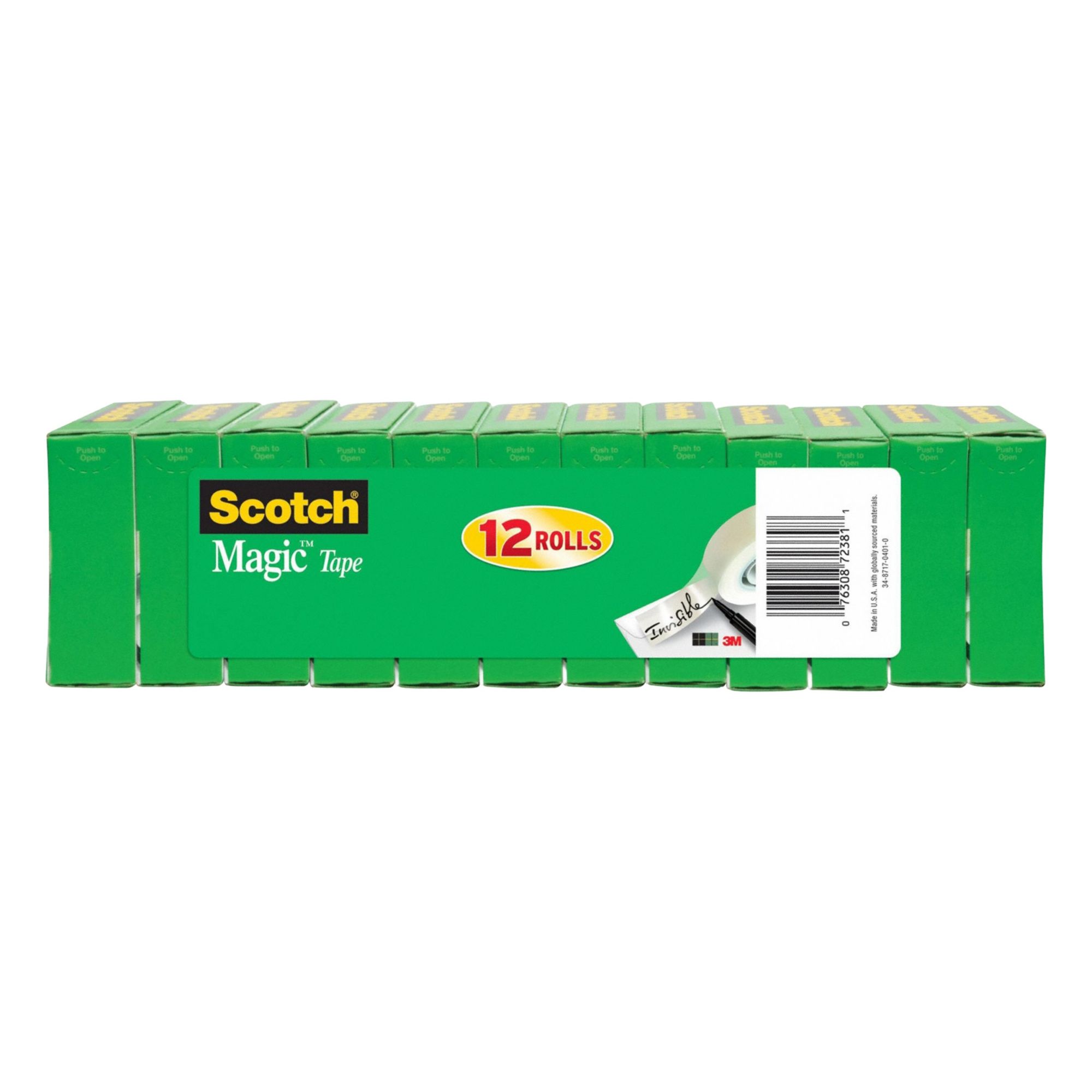 Office Tape: 3M™ Scotch™, 810, 3/4 in x 83 ft, 1 in Tape Core Dia, Transparent, Matte, 3M™, 12 PK