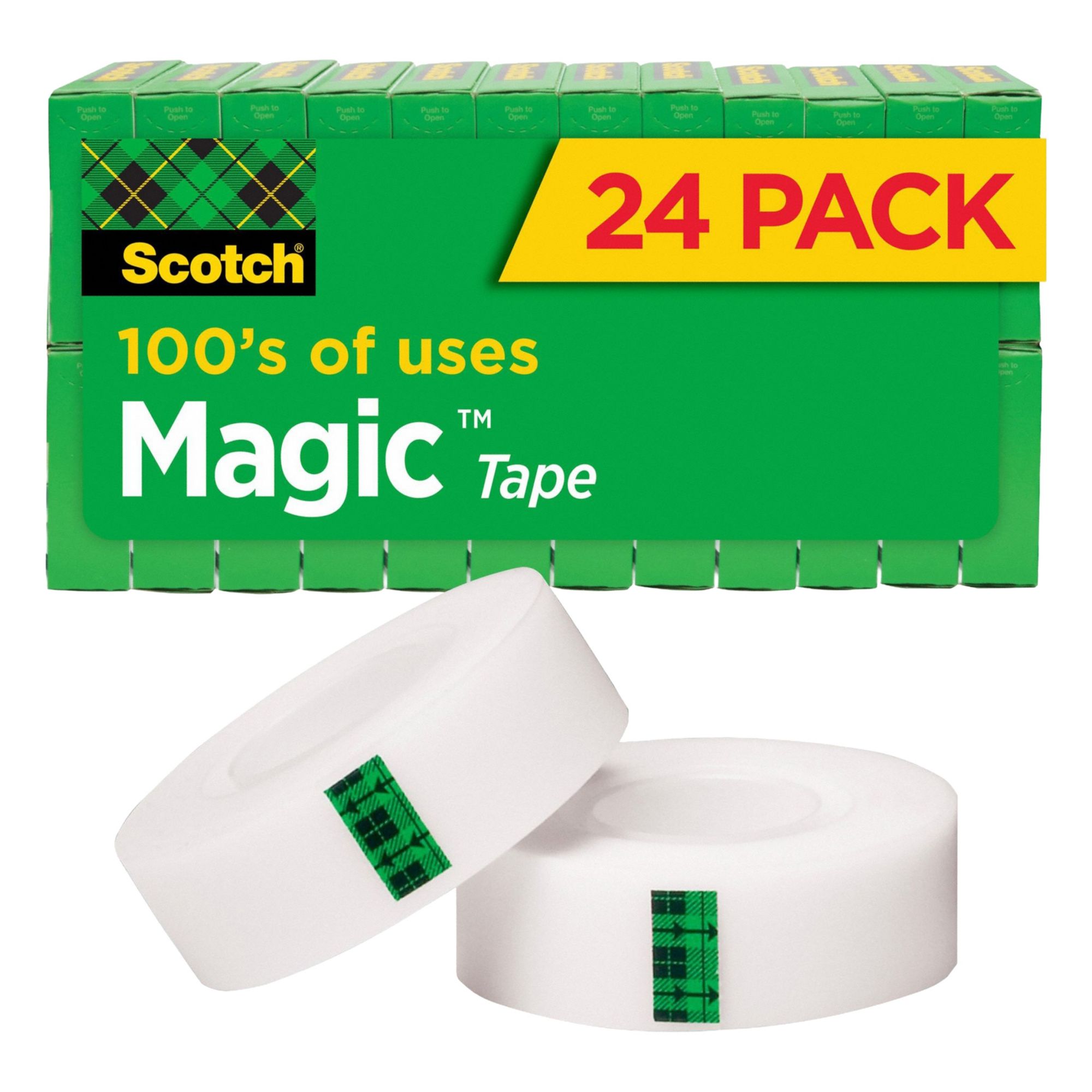 Office Tape: 3M™ Scotch™, 810, 3/4 in x 83 ft, 1 in Tape Core Dia, Transparent, Matte, 3M™, 24 PK