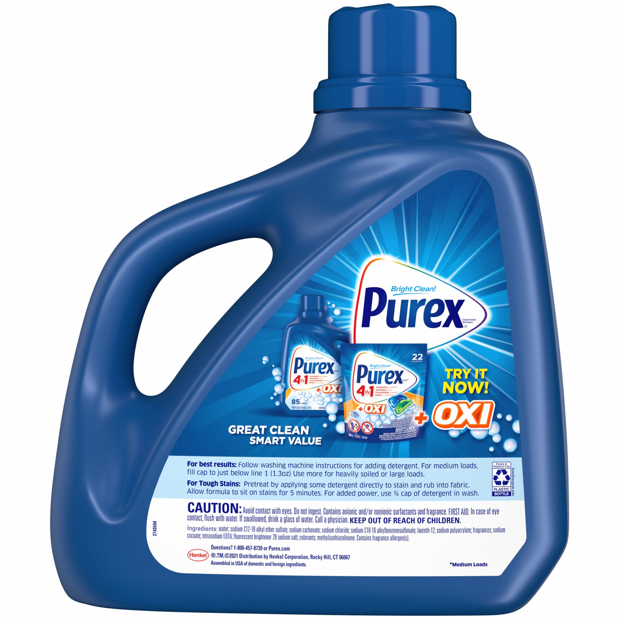 PUREX Laundry Detergent High Efficiency (HE), Jug, 150 oz, Liquid