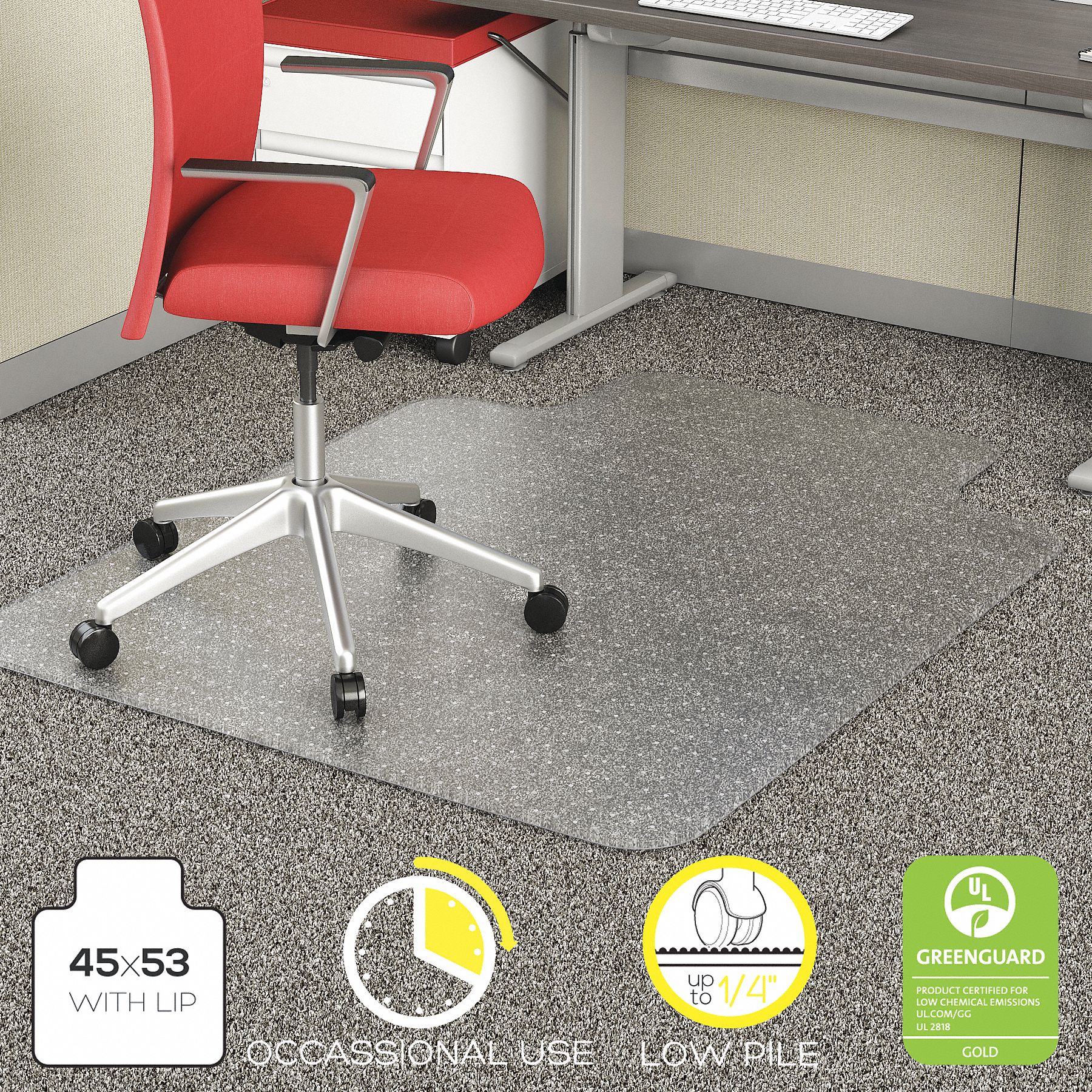 Grainger Approved Traditional Lip Chair Mat Clear For Carpet