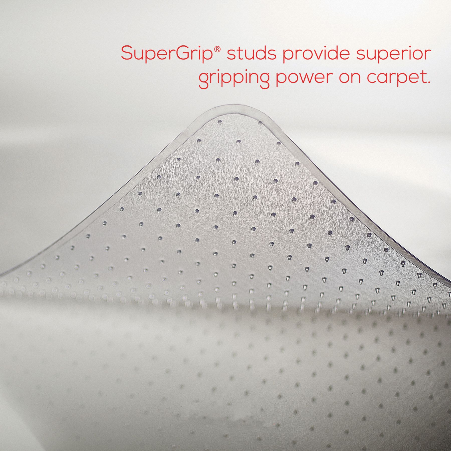 GRAINGER APPROVED Workstation Chair Mat, Clear, For Carpet with Padding