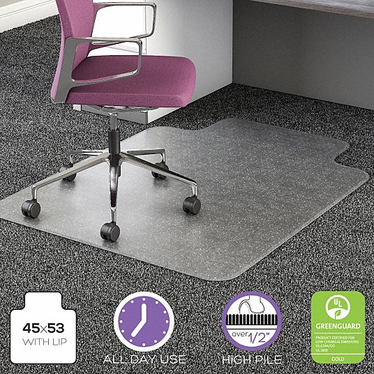 for sale online Grainger Approved 29PL63 Chair Mat Traditional Lip 45 X 53 In 