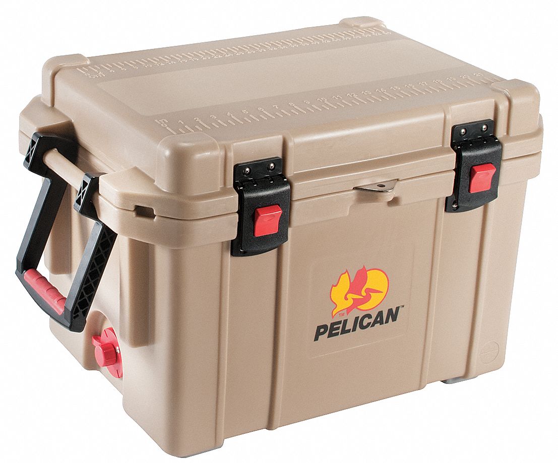 PELICAN Plastic, 45.0 qt, Marine Chest Cooler, Up to 10 days Ice Retention, Tan 29PL8445QT