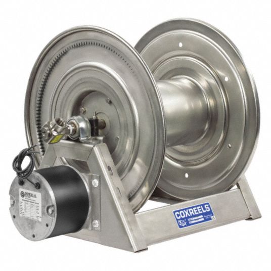 COXREELS Electric Motor Driven Hose Reel: 100 ft (1/2 in I.D.), 17 5/8 in L  x 18 in W x 19 3/4 in H