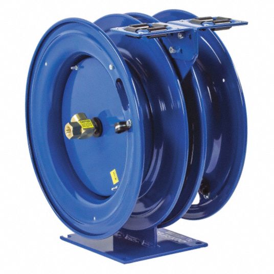 COXREELS SPRING DUAL HOSE CORD REEL,300 PSI,50 FT - Spring Return Hose Reels  with Hose - CXRCL3505016A