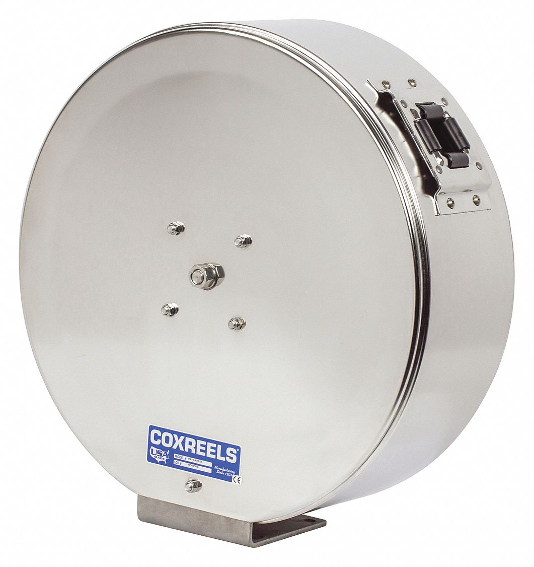 ENCLOSED STAINLESS SPRING DRIVEN STEEL, ⅜ IN X 35 FEET, 300 PSI