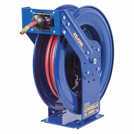 100 ft (1/4 in I.D.), 1/4 in MNPT, Spring Return Hose Reel