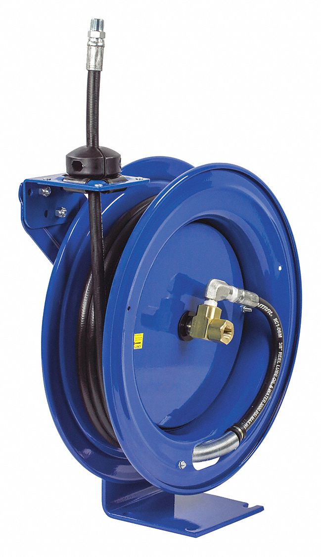 HOSE REEL, SPRING RETURN, LUBE SP DR, 1/2 IN X 25 FT LENGTH, 2500 PSI