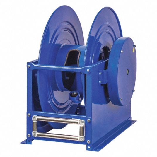 Spring Return Hose Reel: 100 ft. (3/4 I.D.), 300 psi Max Op Pressure, Brass