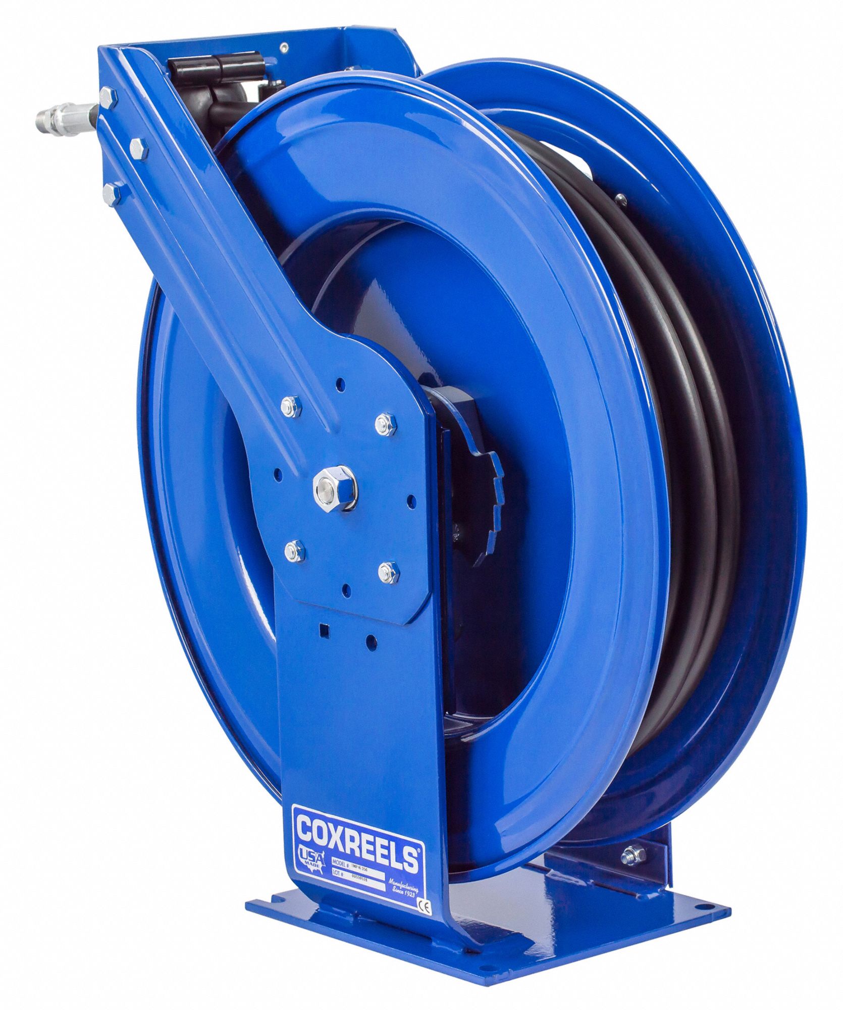 without Hose Coxreels P-LPL-115 Low Pressure Retractable Air/Water/Oil Hose Reel: 1/4 I.D. 300 PSI Made in USA 15' Hose Capacity 15 Hose Capacity 