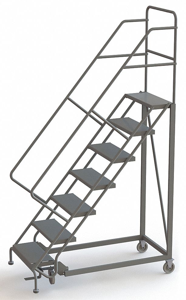 Rolling Ladder, 7 Steps, Perforated Tread