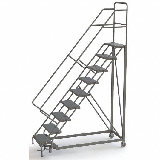 TRI-ARC Configurable Rolling Ladder: 90 in Platform Ht, 17 in Platform ...