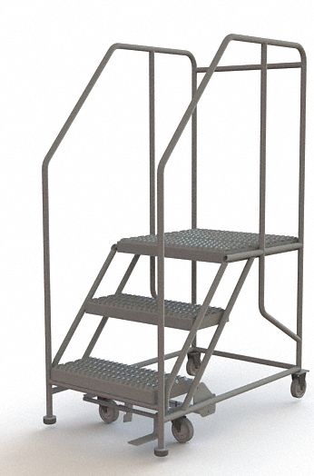 ROLLING WORK PLATFORM,STEEL,3 STEPS