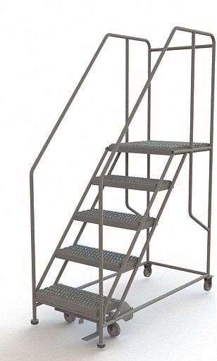 Mobile Work Platform: 4.2 ft Platform Ht - Max, 24 in x 24 in, Steel, 800 lb Load Capacity