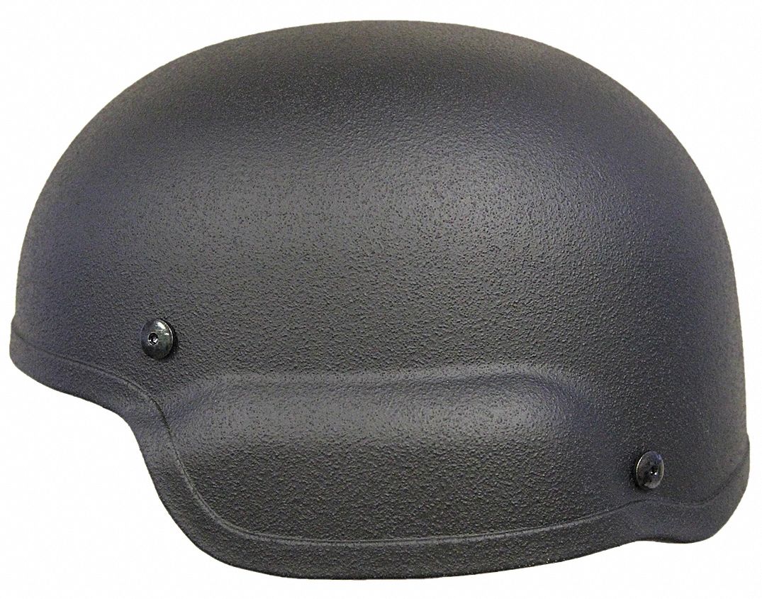 Level IIIA Mid Cut Helmet: S Fits Hat Size, Black, Aramid, 3/4 in Pad Thick